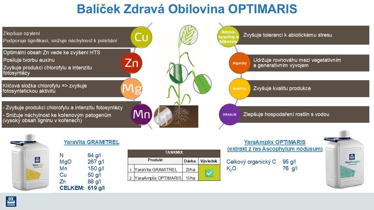 Synergie působen&iacute; listov&eacute;ho hnojiva YaraVita a biostimulantu