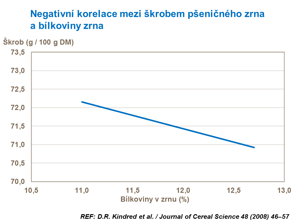 Korelace mezi škrobem a bílkovinami pšeničného zrna